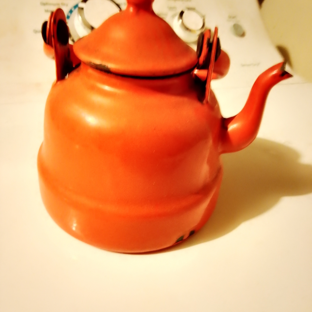 Vintage Red Teapot